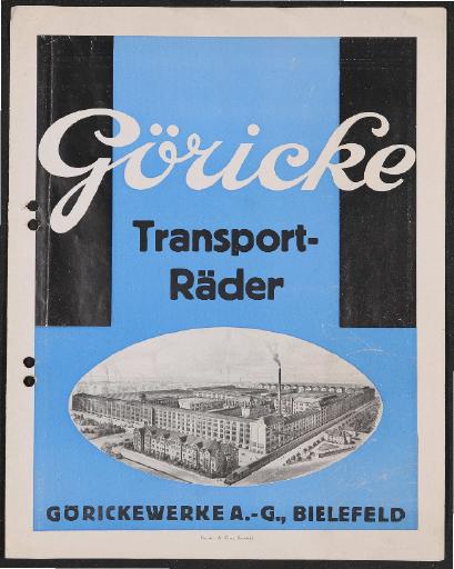 Göricke Transporträder Prospekt 1920er Jahre