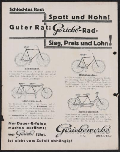 Göricke Werbeblatt  1920er Jahre