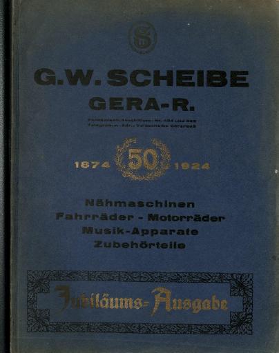 1924 G.W. Scheibe Gera Jubiläumsausgabe Preisliste