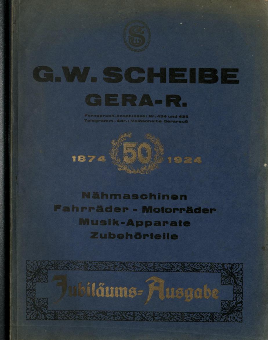 1924 G.W. Scheibe Gera Jubiläumsausgabe Preisliste