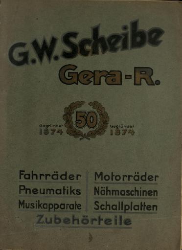 1925 G.W. Scheibe Gera Preisliste