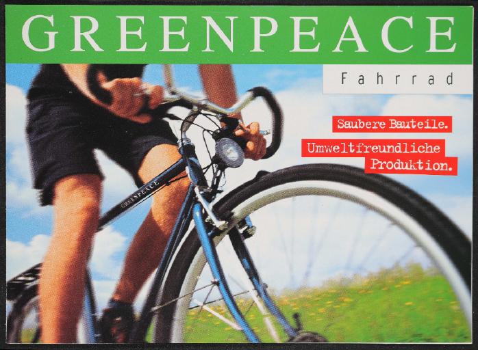 Greenpeace Fahrrad Werbeblatt 90er Jahre