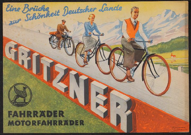 Gritzner Fahrräder Faltblatt 1930er Jahre