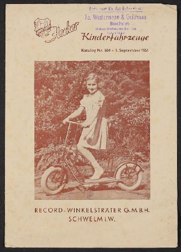 Hecker Kinderfahrzeuge Katalog 1951