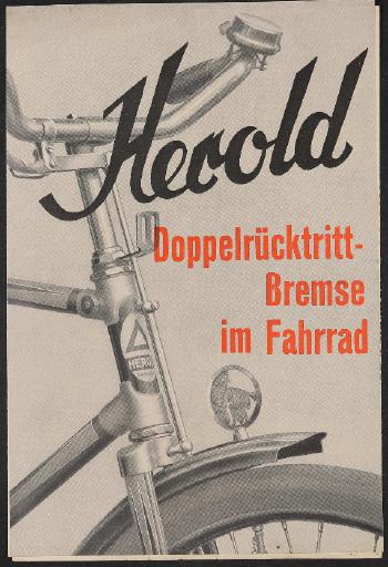 Herold Fahrrad mit Doppelrücktrittbremse Prospekt 1930er Jahre