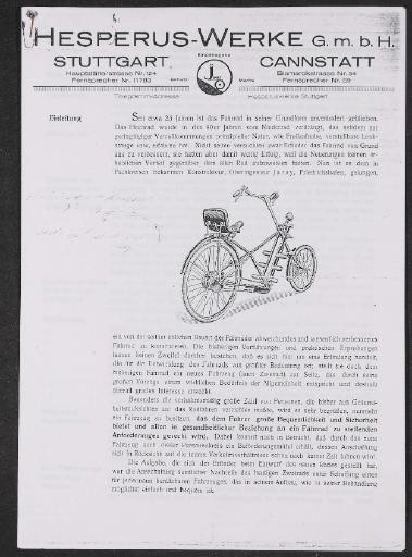 Hesperus-Werke J-Rad Jaray Werbeschrift 1922