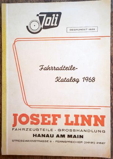 Joli Josef Linn Fahrradteile Katalog 1968