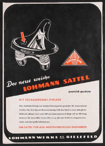 Lohmann Der neue weiche Lohmann Sattel Werbeblatt 50er Jahre