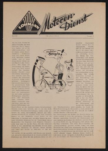Lohmann Motoren-Dienst Nr. 8 Oktober 1953 Werbezeitschrift 1953