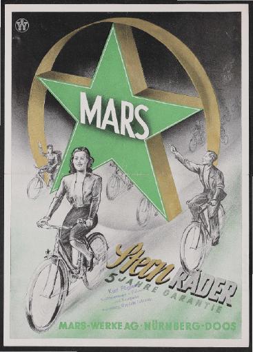 Mars Stern-Rad Werbeblatt  1950er Jahre