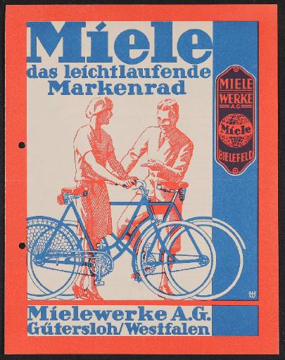 Miele das leichtlaufende Markenrad Prospekt 1929