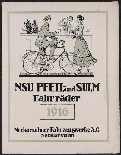 NSU Pfeil- und Sulm- Fahrräder Faltblatt 1916