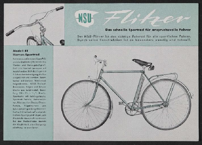 NSU Werbeblatt 1950er Jahre