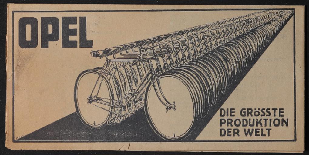 Opel Fahrräder Faltblatt 1920er Jahre