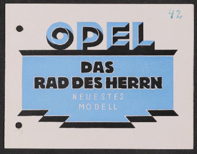 Opel Faltblatt 1920er Jahre