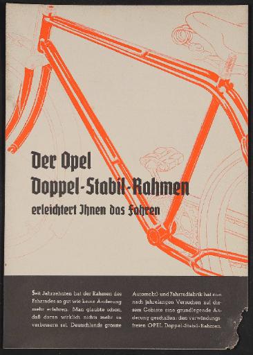 Opel, Werbeblatt 1930er Jahre
