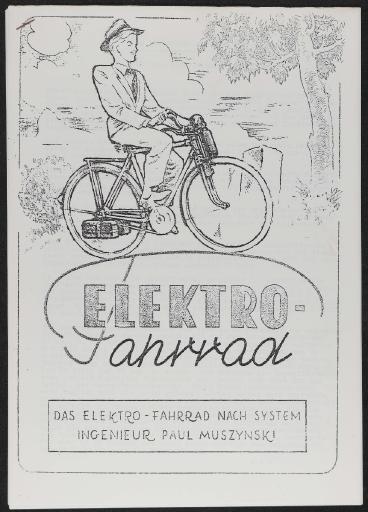 Paul Muszynski Elektro-Fahrrad Dokumentation 50er Jahre