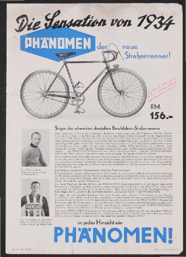 Phänomen Straßenrenner Werbeblatt 1934