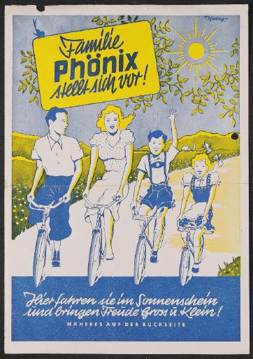 Phönix Fahrräder Werbeblatt 1950er Jahre