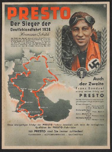 Presto Fahrräder Werbeblatt   1938
