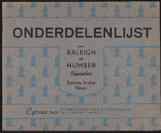Raleigh en Humber Rijwielen en Sturmey Archer Onderdelenlijst, 1960er Jahre