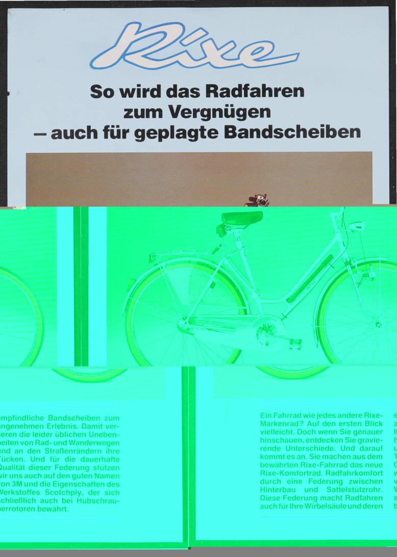 Rixe Komfortrad Werbeblatt 1980er Jahre