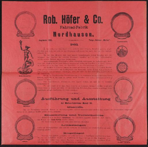 Rob. Höfer u. Co. Fahrrad-Fabrik Prospekt 1895