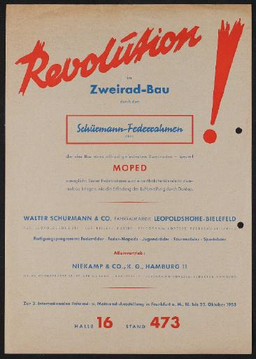 Schürmann-Federrahmen Werbeblatt 1953