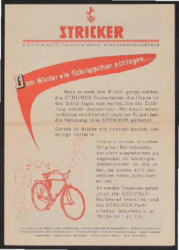 Stricker Winter-Faltblatt 1960er Jahre