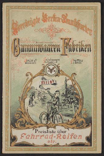 Vereinigte Berlin-Frankfurter Gummiwaaren Fabriken, Preisliste über Fahrradreifen 1890er Jahre