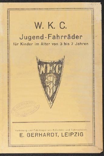 W.K.C. Jugendfahrräder WKC TELL Werbeblätter 20er Jahre