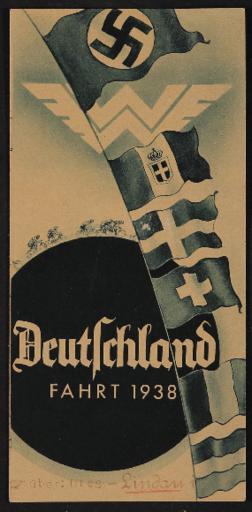 Wanderer Faltblatt Deutschlandfahrt 1938
